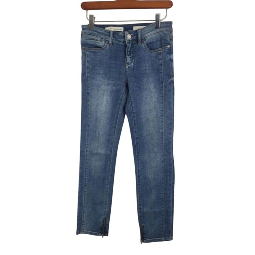 Pilcro And The Letterpress Jeans 26‎ Womens Mid Rise Medium Wash Skinny Zipper